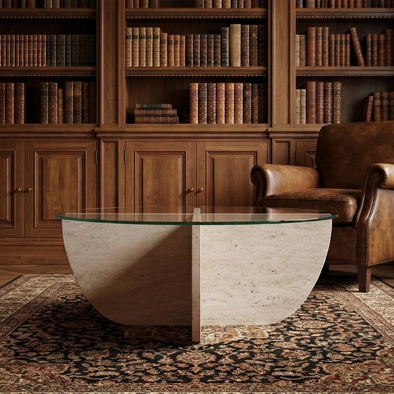 Table basse Marlowe, Travertin