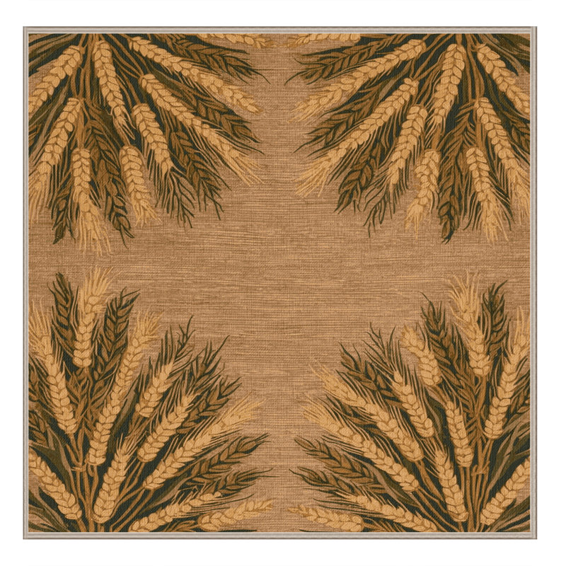 Tapis brun français lavable à la machine, Carré 7 pi