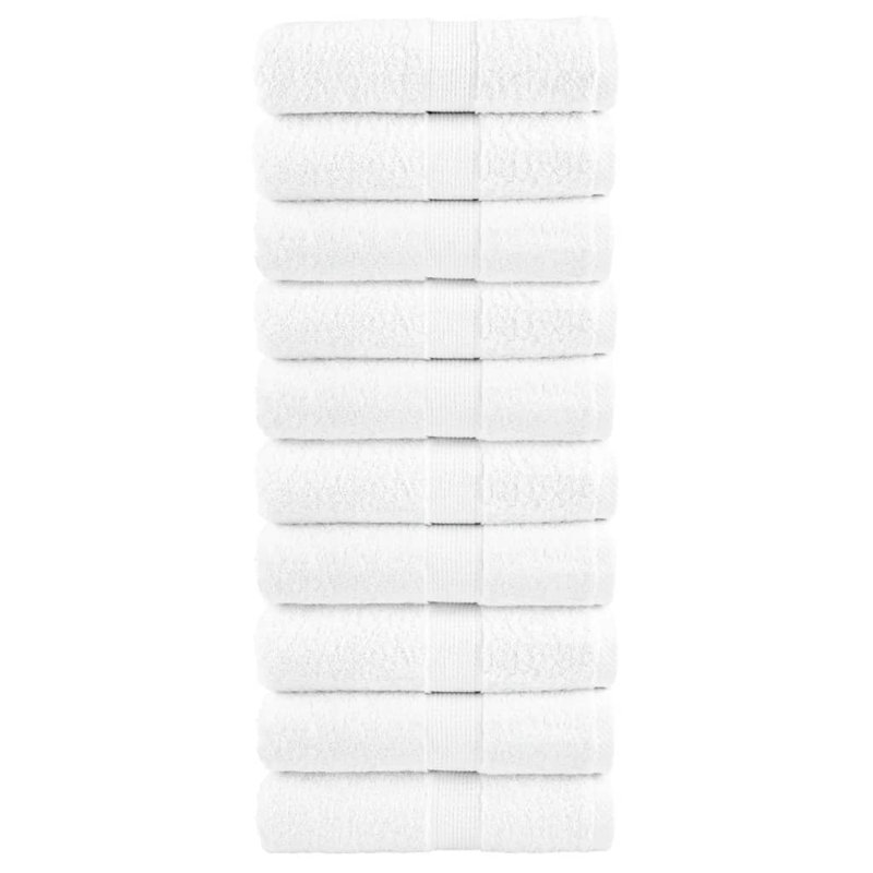 Premium Bath Towels SOLUND 600Gsm, 30cm L x 30cm W, White, Hand Towel - 10 Pack