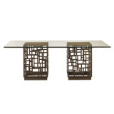 Ocean Club South Sea Dining Table with 84 X 48 Inch Glass Top