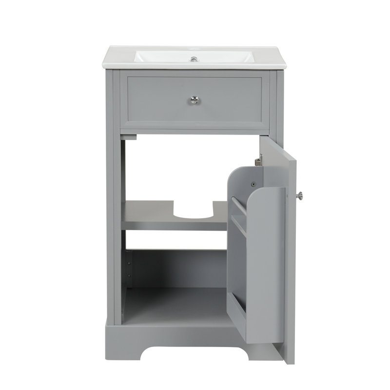 Meuble-lavabo de 20 po avec lavabo, Gris