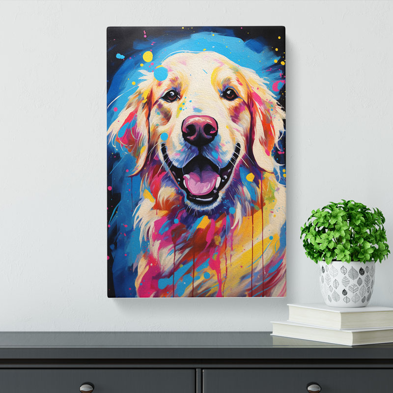 Golden Retriever Impressionism - Print, 50cm H x 35cm W x 3cm D