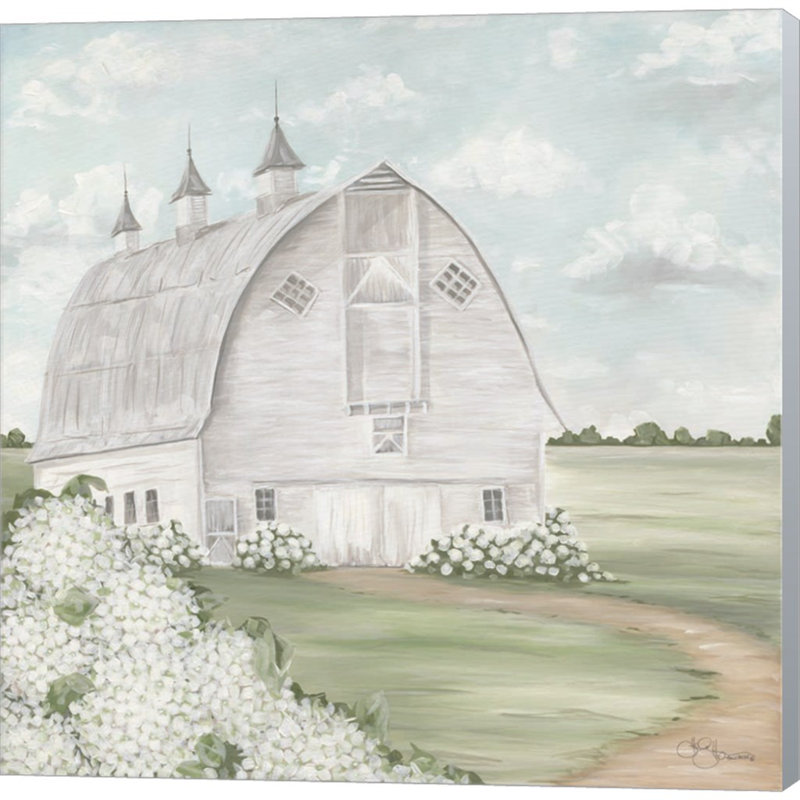 «Mustardseed Barn» par Hollihocks, art mural sur toile, Toile noire, H 12 po x l 12 po x P 1,5 po