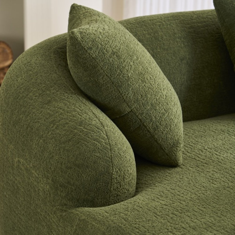 Compression Sponge L-Shape Sectional Sofa With Curved Chaise