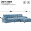104 po x 60 po, accoudoir modulaire multifonctionnel, double charge, porte-gobelet, rangement latéral, mobile, chenille, 4 sièges pour l'ambiance de la maison en forme de L, accoudoir avec deux poches de rangement, détente en chenille-1051318803