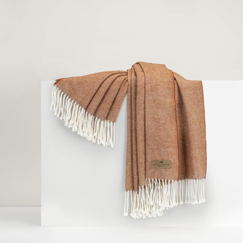 Italian Herringbone Throw, Copper