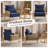 2Pcs Blue Chenille Accent Chair Armchair With Pillow-1824976381