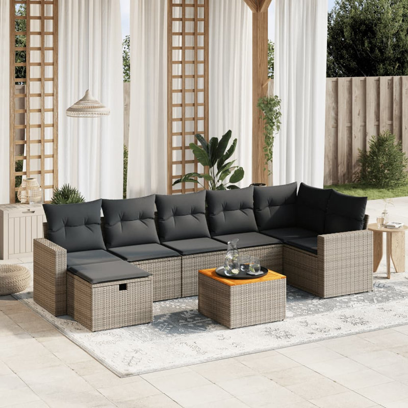 Ensemble de canapé de jardin Vidaxl gris