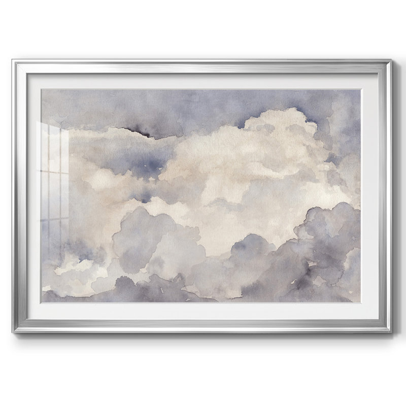 Clouds In Neutral I, reproduction d'art encadrée, Argent, H 15 po x l 21 po x P 1,5 po