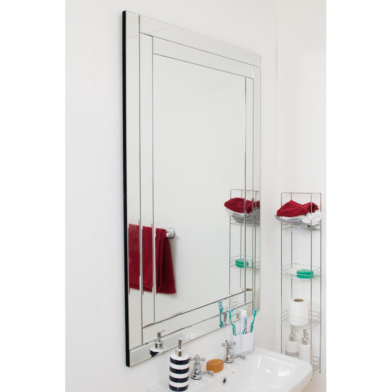 Delvalle Glass Flat Wall Mirror, 120cm H x 80cm W