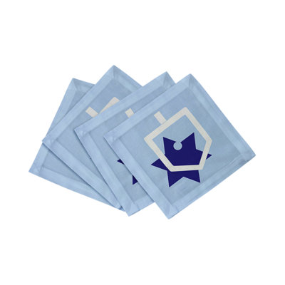 Hanukkah Dreidel Cotton Sateen Cocktail Napkins