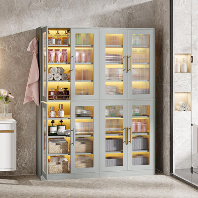 Jahnari Bookcase with Doors and LED Light