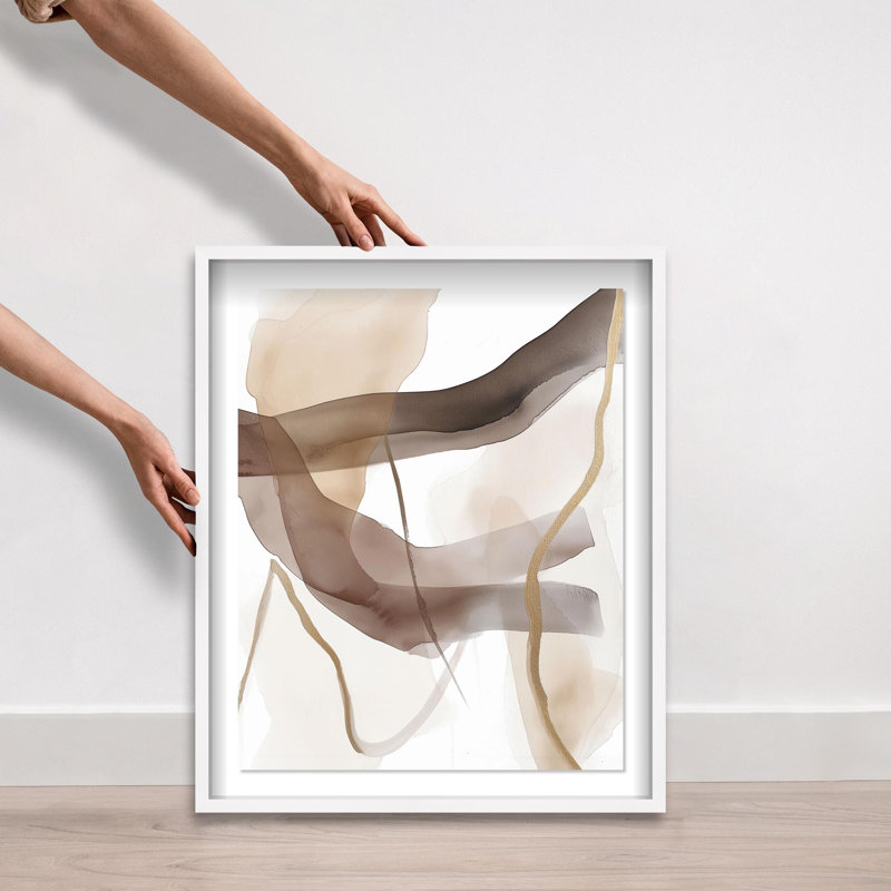 Oliver Gal Le Dancer I Abstract - Luxury Shadowbox Framed Wall Art, 31" H x 25" W, White
