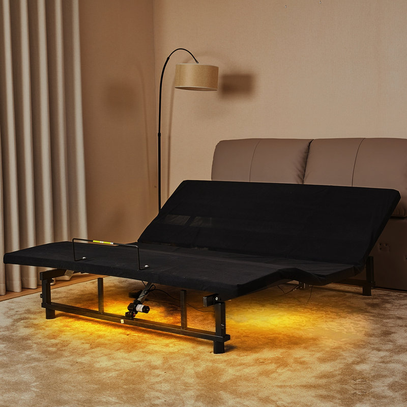 Adjustable Bed Base Frame Head And Foot Incline Quiet Motor King Size Zero Gravity, 4 Ports USB, Under-Bed Nightlight