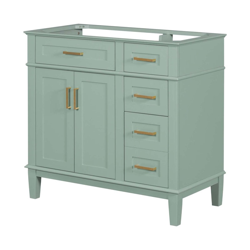 Meuble-lavabo moderne, lavabo non inclus, Vert
