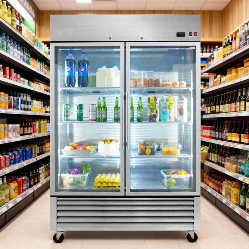 Réfrigérateurs commerciaux à affichage en verre de 54 po