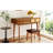 43.3" Makeup Vanity In Brown Wood, With Stool, Flip-Top Mirror And Three Drawers For A Neat Space Wood Brown, Organization-982440915