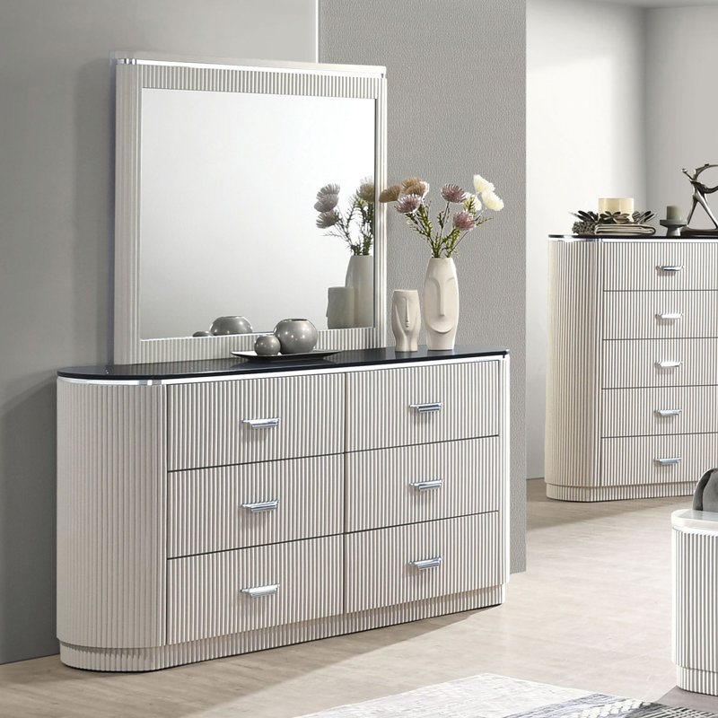 Commode 6 tiroirs avec miroir Rondeau