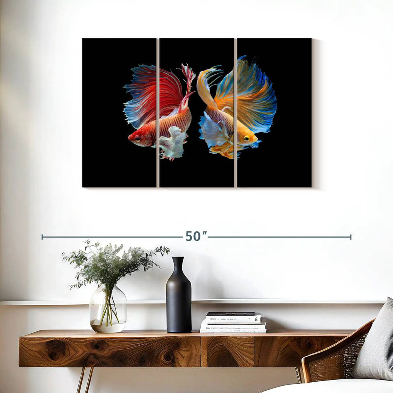Betta Fish In Sync, 24" H x 38" W