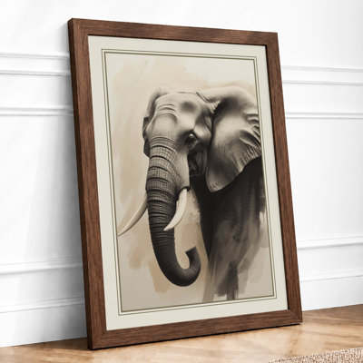 Elephant in Dignity Realism - Framed Print