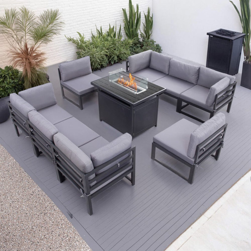 Berdene Wicker 8 - Person Garden Lounge Set with Cushions
