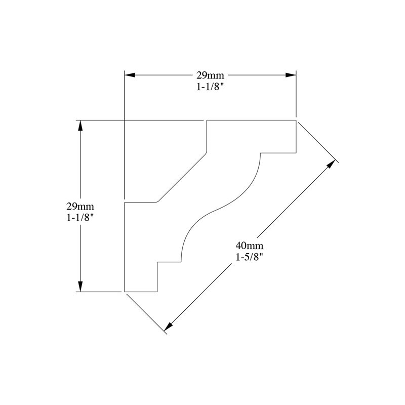 White Polyurethane Crown Moulding 78'' Length