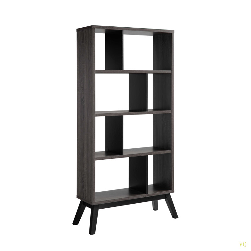 Bibliothèque Mid-Century moderne à 4 niveaux, étagère de rangement patinée
