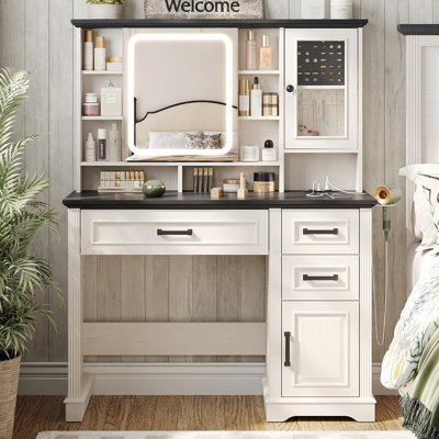 Vanity Desk With Mirror And Lights by Winston Porter