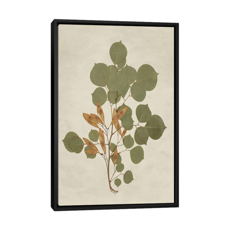 Botanical Leaves III, Black, 152.4 cm H x 101.6 cm W x 4.445 cm D