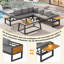 7 - Person Modular Outdoor Sofa Set With Fold-out Armrests And Ice Bucket-1322493911