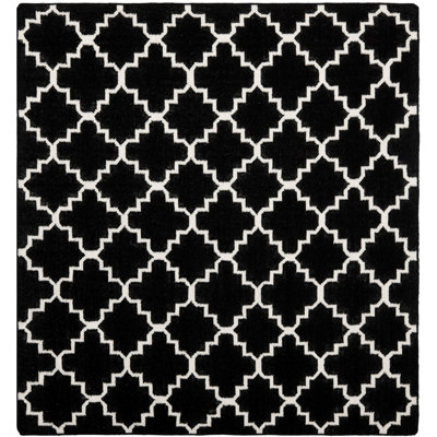 Tapis géométrique tissé à la main 80% laine, 20% coton Rodgers