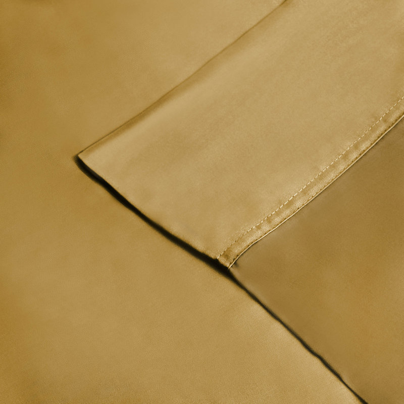 Ensemble de draps 100% rayonne de bambou Blue Nile Mills, Doré, Ensemble de draps pour très grand lit avec 2 taie