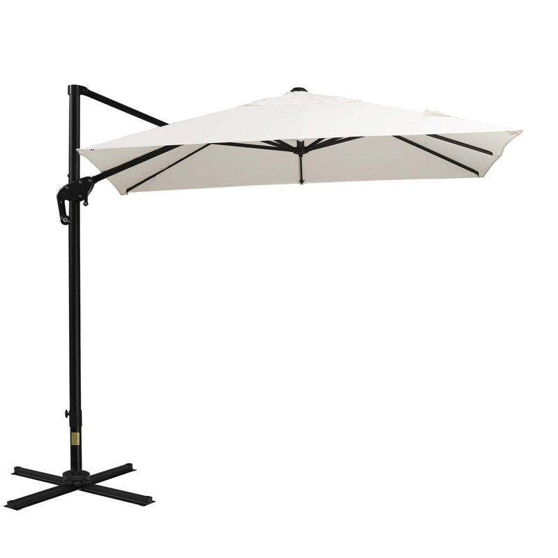 Parasol de patio en porte-à-faux 8 pieds Outsunny, H 8,1 po x l 8 po x P 8 po, Brun