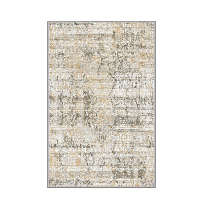Stylish Woven Carpet (4.6 x 7.2 Feet), 100% Polyester, 0.4 in Pile Height | Antibacterial, Non-Slip Underside, Machine Washable | 3D Digital Print Design | Perfect for Living Room, Bedroom, & Dining Areas
