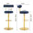 Modern Velvet Upholstered Swivel Adjustable Bar Stools with Gold Chrome Base-129021711