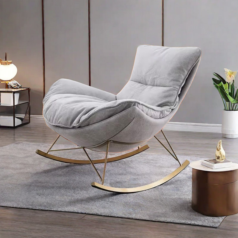 Chaise berçante en métal de haute qualité Nordic Leisure, Gris foncé