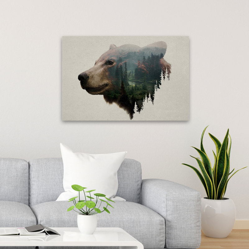 Ours noir du nord-ouest du Pacifique - Art contemporain avec des ours, H 24 po x l 36 po