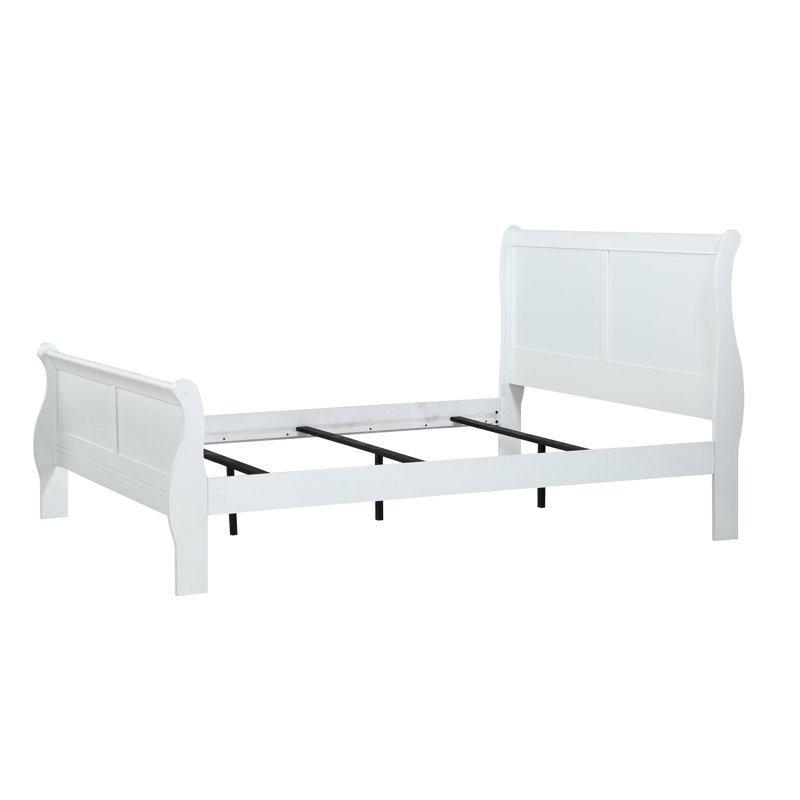 Mobilier de chambre à coucher en bois massif Louis Louis, Blanc, Grand lit
