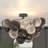 Dimmable Tiered Chandelier With Glass Bubble Ball