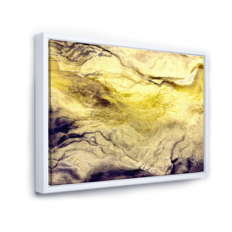 Marbre mauve et mauve - reproduction d'art sur toile, H 36 po x l 46 po x P 1,5 po, Cadre flottant blanc