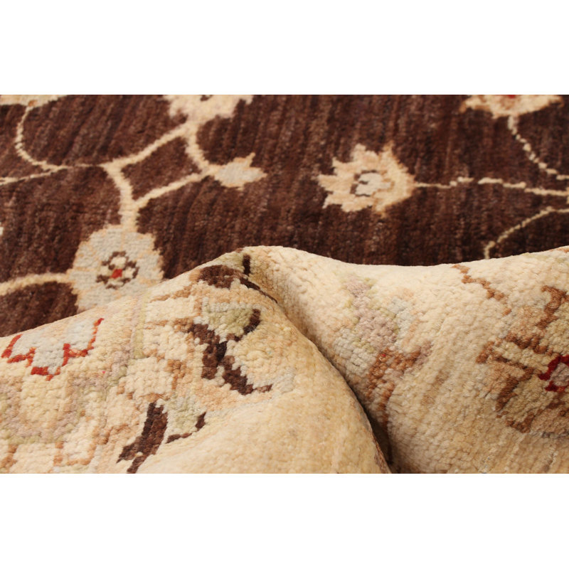 Tapis brun foncé Peshawar Oushak 8 pi 0 po x 9 pi 10 po
