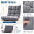 Folding Floor Chair with Back Support, 14 Adjustable Position