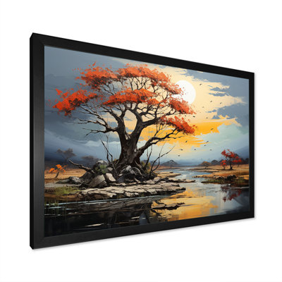 Paysage de baobab rouge sur toile