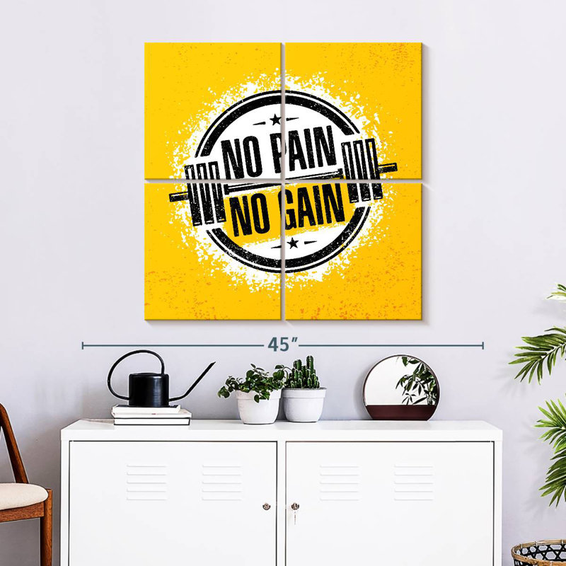 Tergel No Pain No Gain, typographie, H 32 po x l 32 po