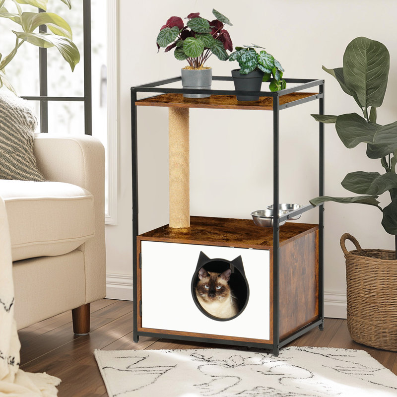 Arbre à chat avec poste d'alimentation