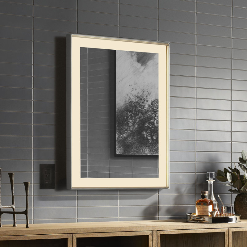 Miroir Sculpt, 41,25 po x 31,25 po, Nickel poli