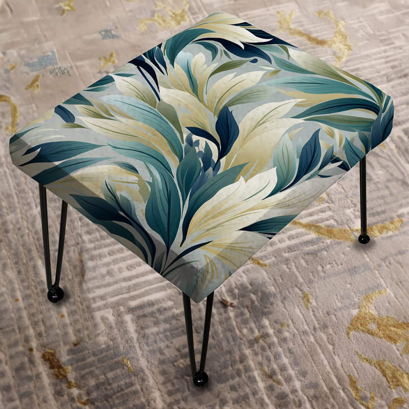 Coastal Symphony Tropical Motif I - Repose-pieds rectangulaire Tropical