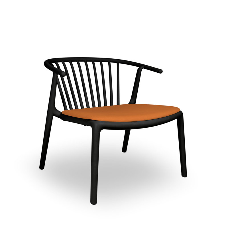 Chaise Woody, Citrouille, Noir, noir, noir, noir