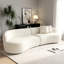Causeuse moderne incurvée 78 po - Canapé rembourré en lin beige, canapé incurvé pour salon, appartement, petit espace