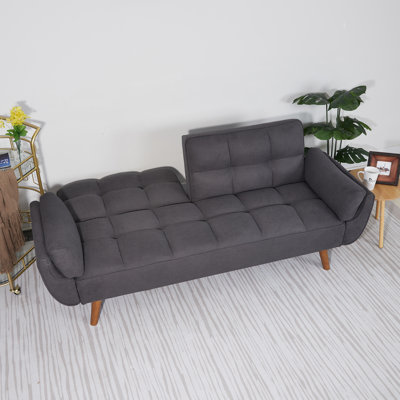 75" Flared Arm Convertible Sleeper Sofa-Dark Gray
